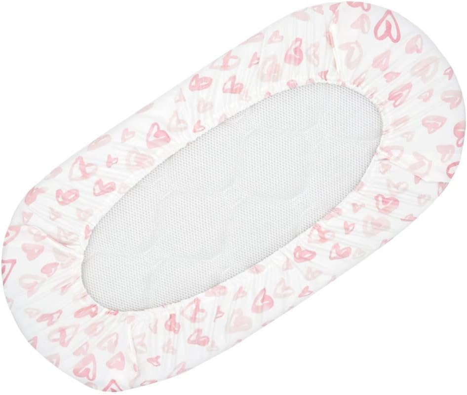 Soft Stretchy Bassinet Sheet for Baby Heart Design