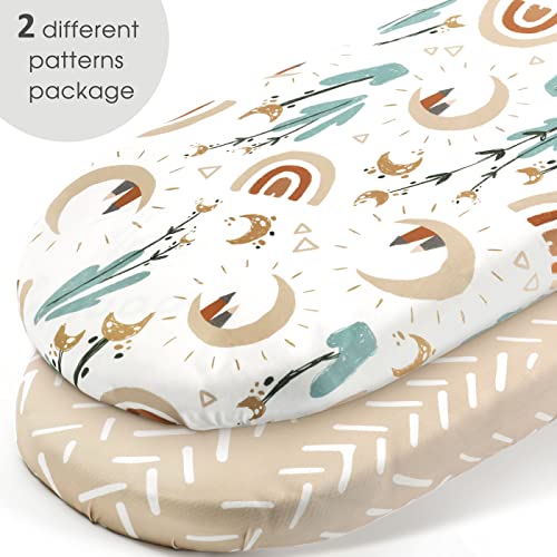GRSSDER Ultra Soft Stretchy Bassinet Sheets Set 2 Pack