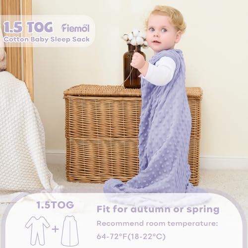 FIEMOL 2 Pack Fleece Sleep Sack 6-12 Months