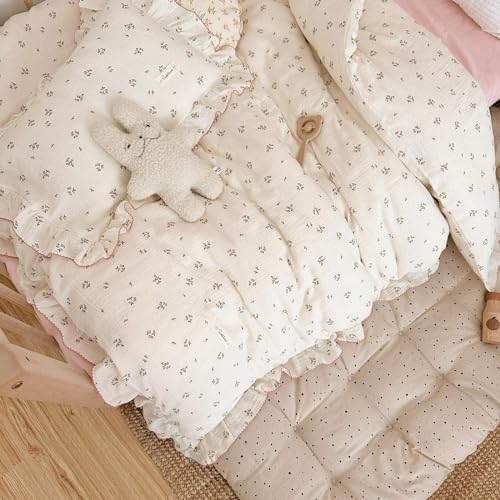 BuLuTu 100 Cotton Muslin Duvet Cover 47x59 Primrose Print No Filler