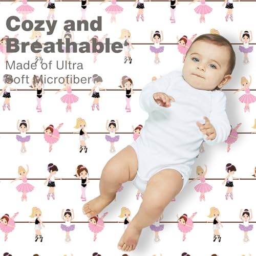 EVERYDAY KIDS Baby Girl Crib Sheet Born to Dance Ballerina