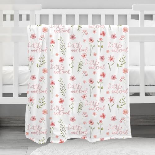 CIVARUA KIDS Floral Baby Blanket - Soft Minky Blanket for Girls