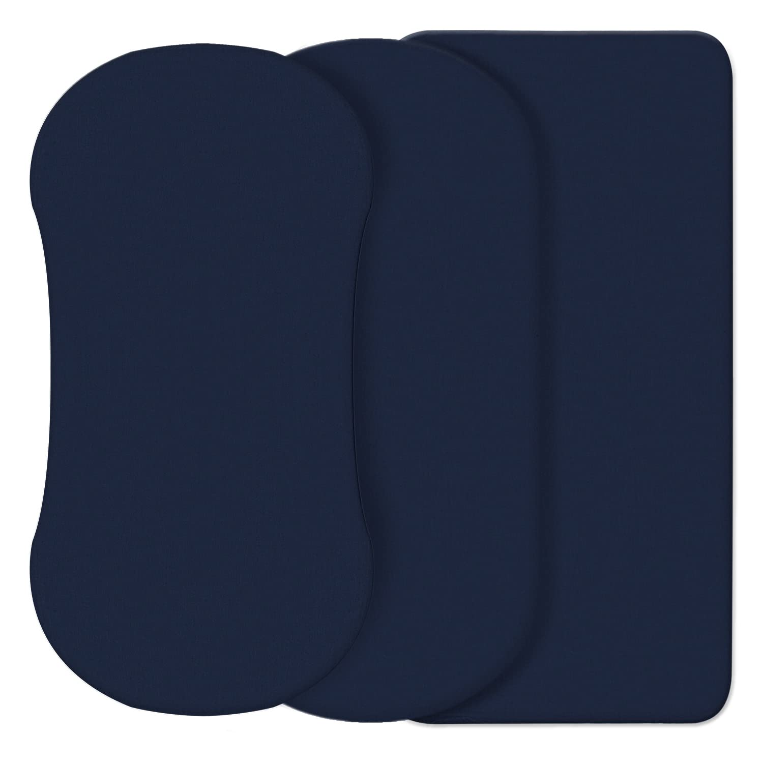 CaSaJa Navy Bassinet Sheet Set 3 Pack