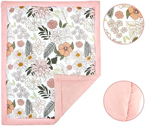 4-Piece Crib Bedding Set for Girls with Daisy Flowers
