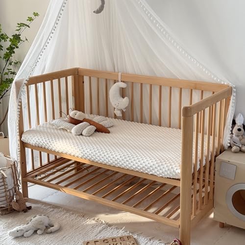 La Sheer Baby Plush Crib Sheet Light Beige