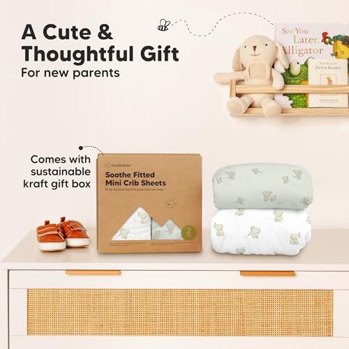KeaBabies 2-Pack Mini Crib Sheets Fitted 38x26