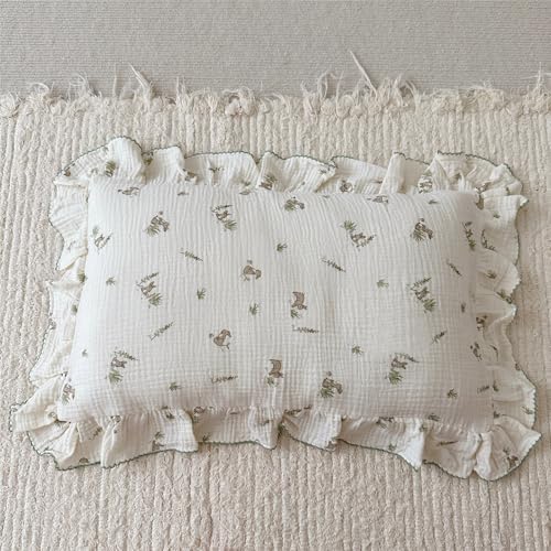 BuLuTu Muslin Toddler Pillowcase with Rabbit Print
