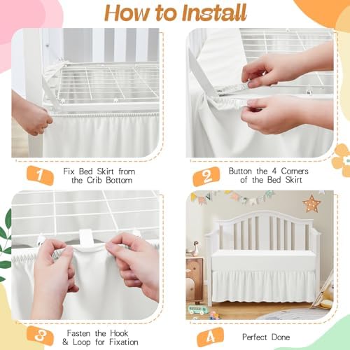SiinvdaBZX 2-Piece Crib Skirt Sheet Set - Rust Orange