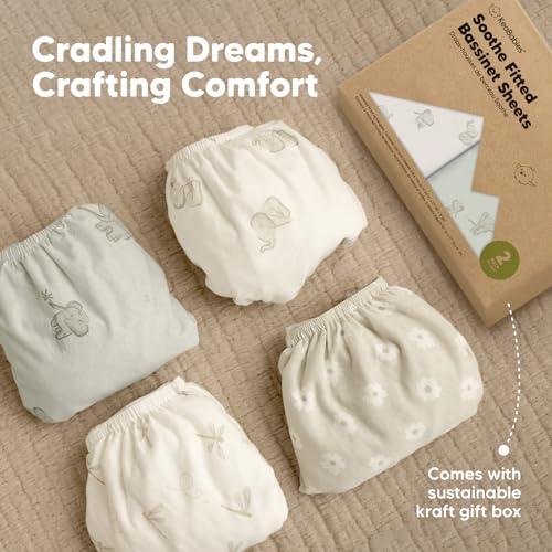 KeaBabies 2-Pack Organic Bassinet Sheets for Girls Boys