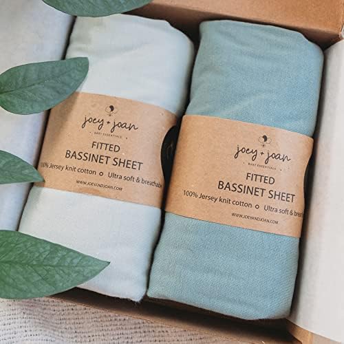 Joey Joan Bassinet Sheets 2 Pack - 14x29 Light Dark Sage Green