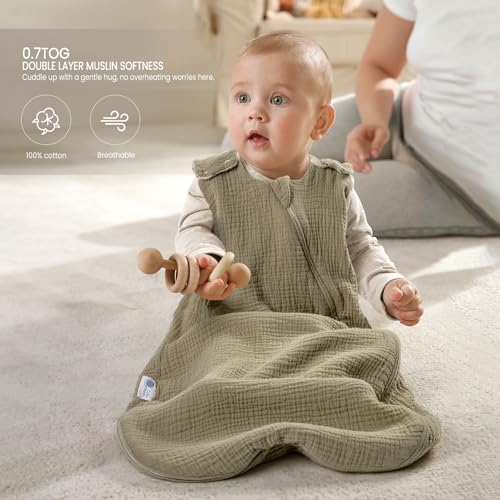 lulumoon Muslin Sleep Sack for Baby 3-9 Months 1