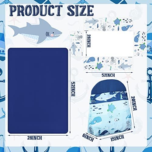 Rtteri 4-Piece Baby Crib Bedding Set with Whale Print