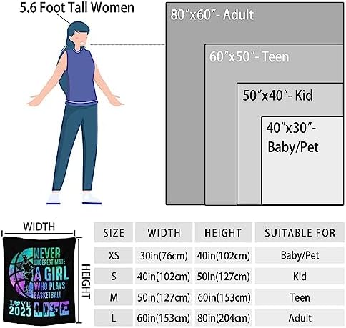 XaocNyx Basketball Throw Blanket for Girls - 40x50 Inches Crib Size