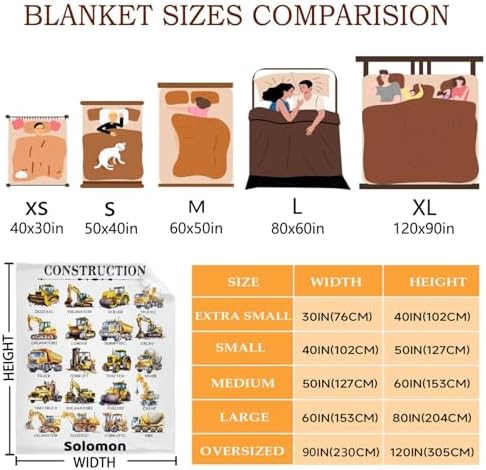MATCHASTAR Truck Custom Name Flannel Throw Blanket for Kids