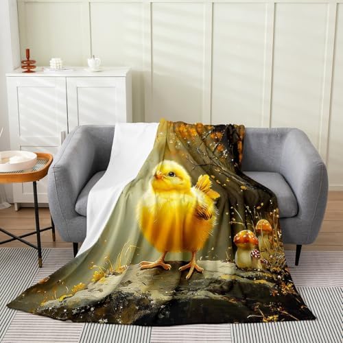 jejeloiu Cute Chicken Fleece Throw Blanket for Kids and Adults
