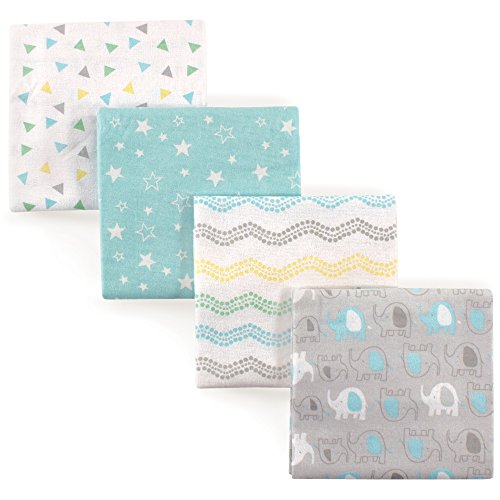 Luvable Friends Basic Elephant Receiving Blankets 4-Pack