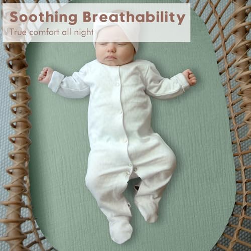 VOMARHUG Muslin Bassinet Sheets 2 Pack Soft Cotton