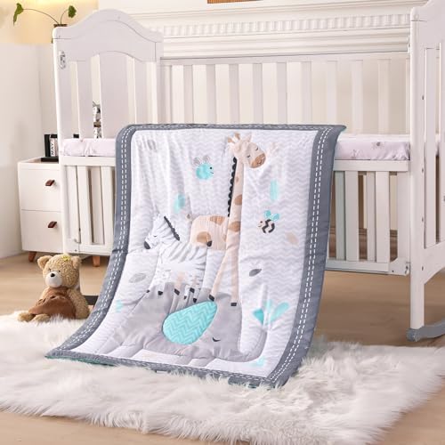 Wowelife Mini Crib Bedding Set Boy 3 Piece Gray