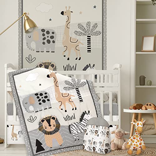 4 Piece Woodland Forest Animals Crib Bedding Set