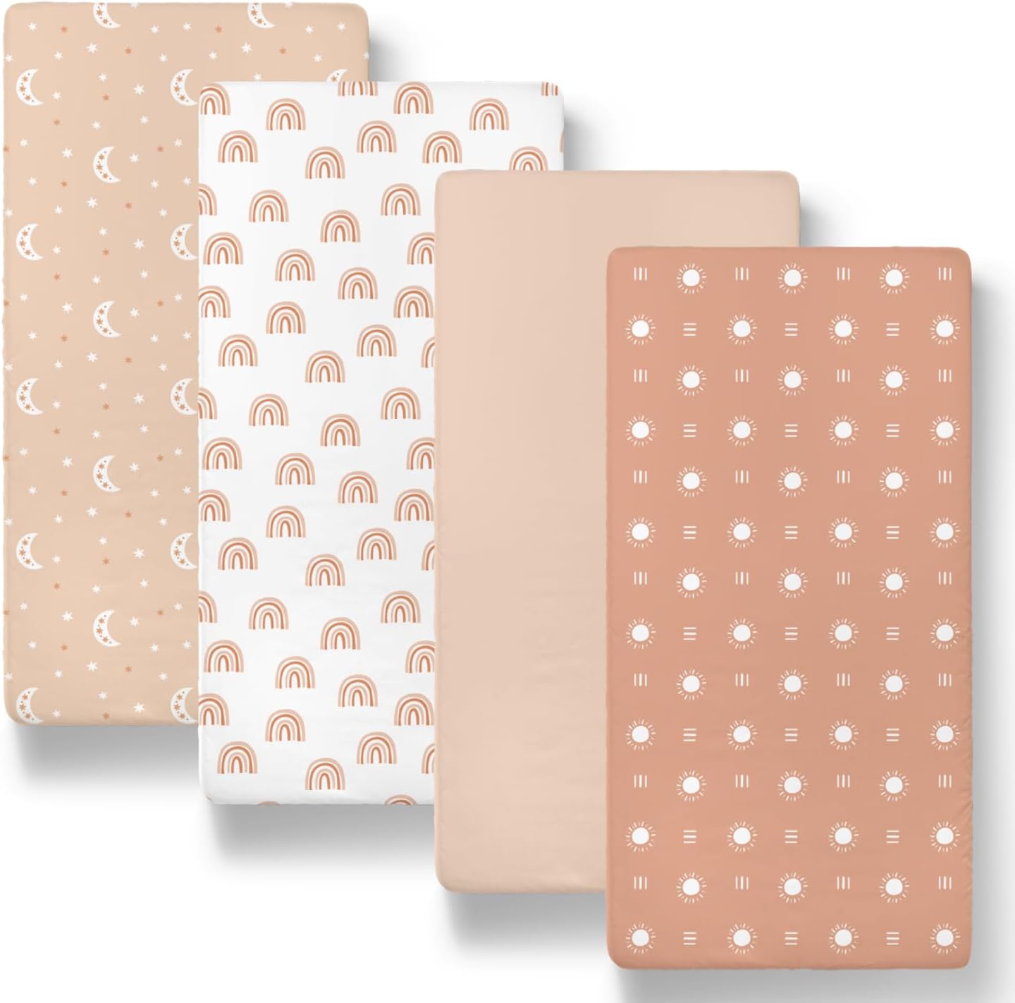 The Peanutshell Boho Bassinet Sheets 4-Pack for Baby