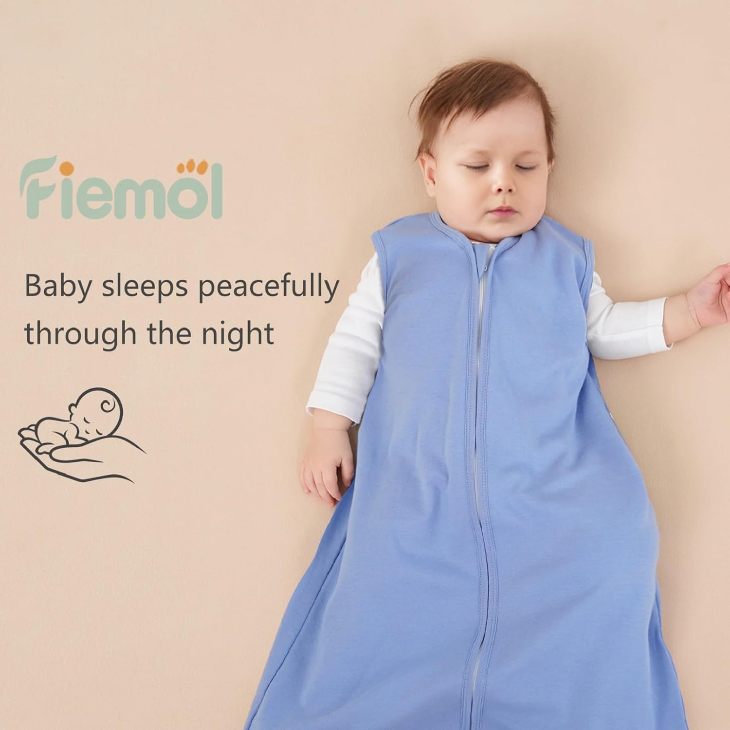 Baby Sleep Sack 12-18 Months 3 Pack Apricot 100 Cotton