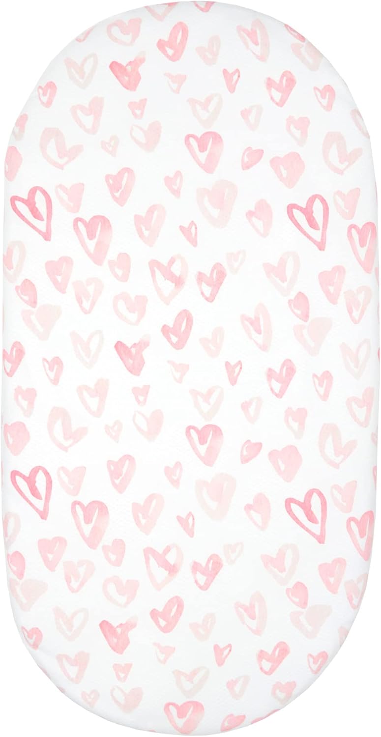 Soft Stretchy Bassinet Sheet for Baby Heart Design