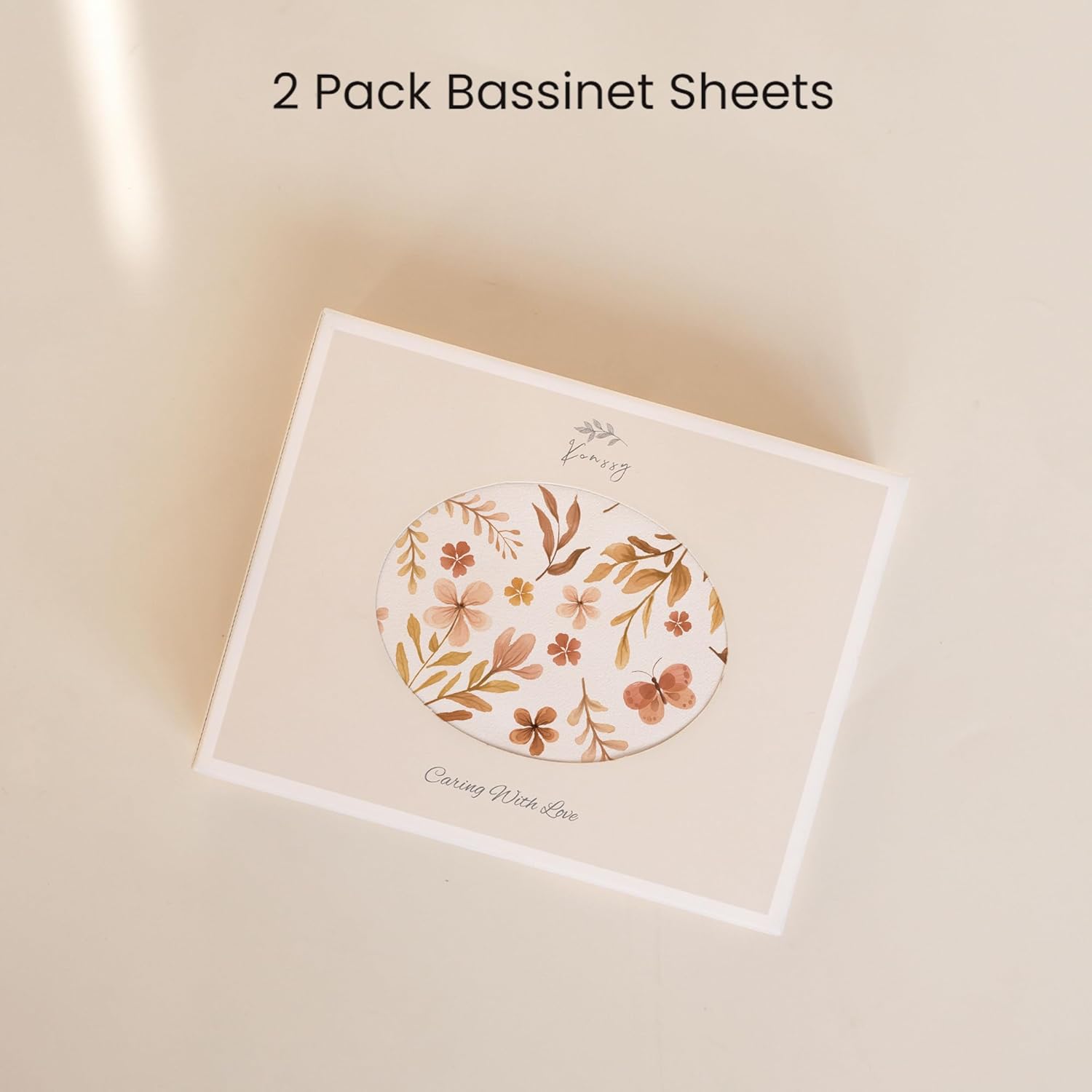 Konssy 2 Pack Stretchy Bassinet Sheets for Baby