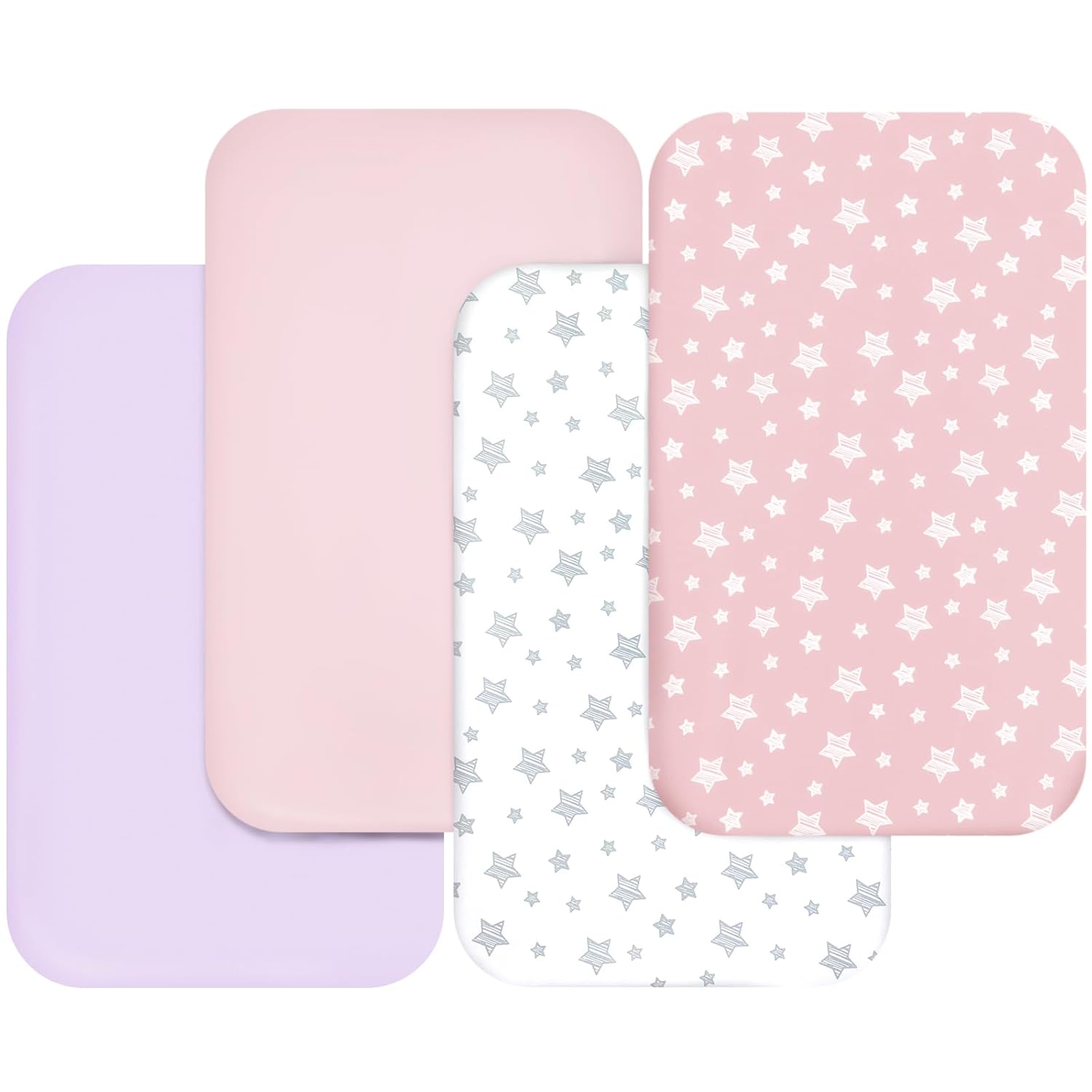 Moonsea Bassinet Sheets 4 Pack 33 x 20 Pink 1
