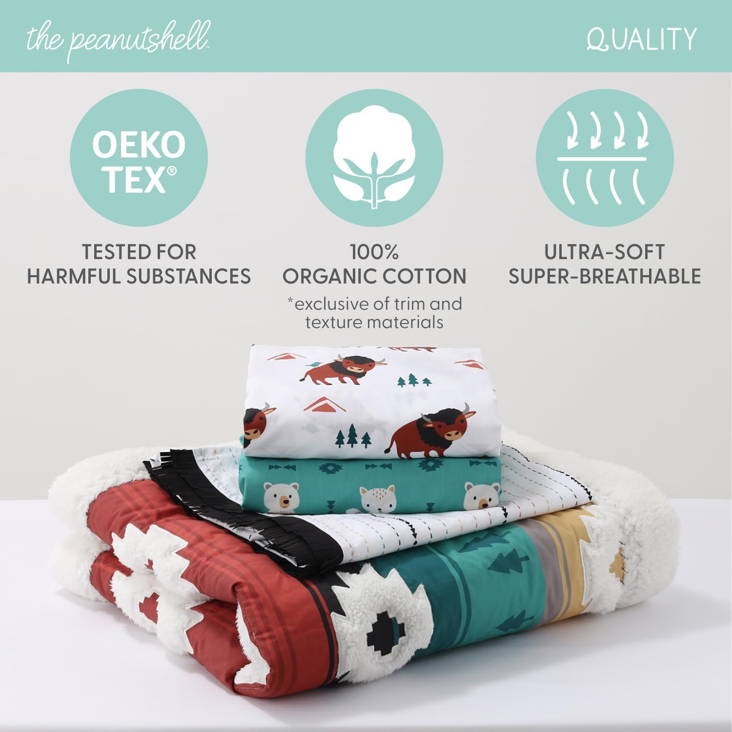 The Peanutshell 4 Piece Crib Bedding Set for Boys Girls 1