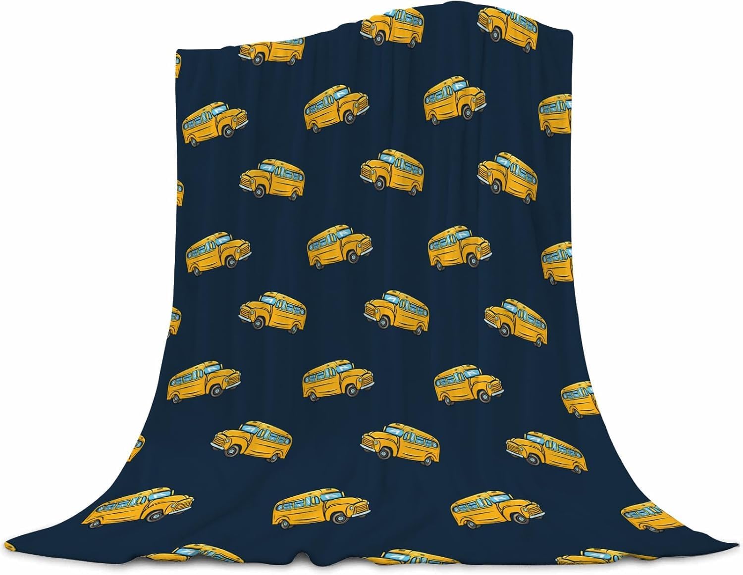 School Bus Baby Blanket 30x40 - Soft Flannel Fleece Throw