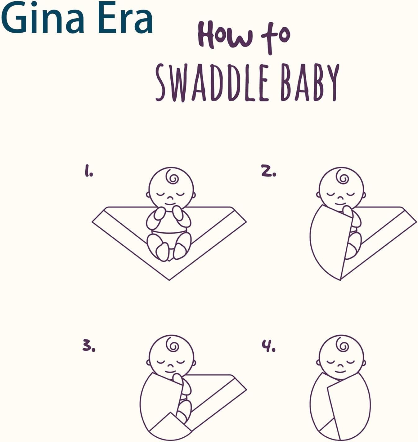Gina Era Flannel Baby Blankets 4-Pack 30x30 Inch