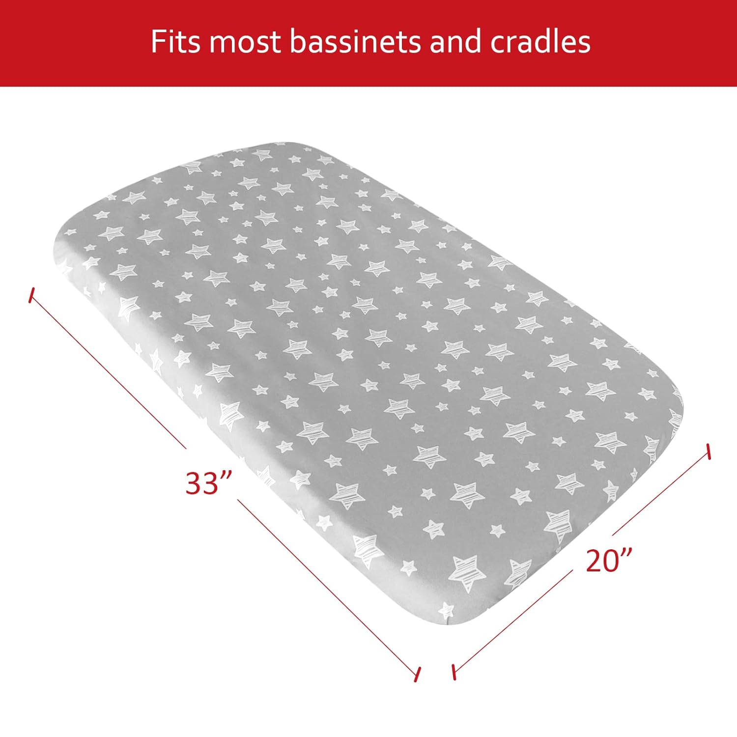 Moonsea Waterproof Bassinet Sheets 2 Pack
