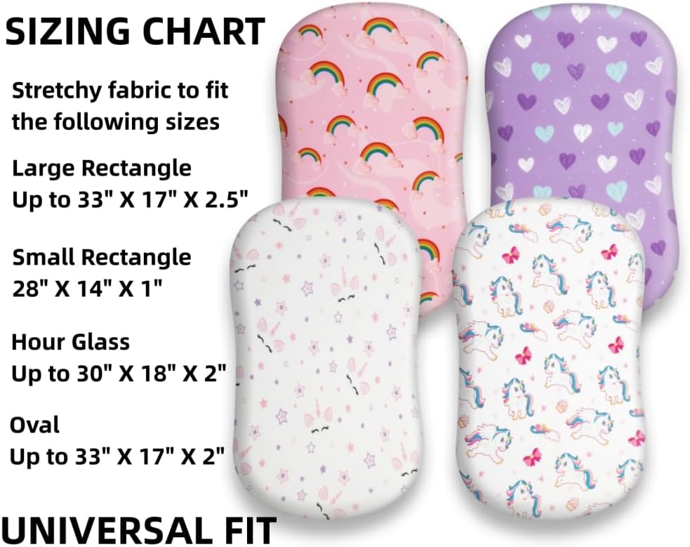 4 Pack Soft Bassinet Sheets Set for Baby Girls