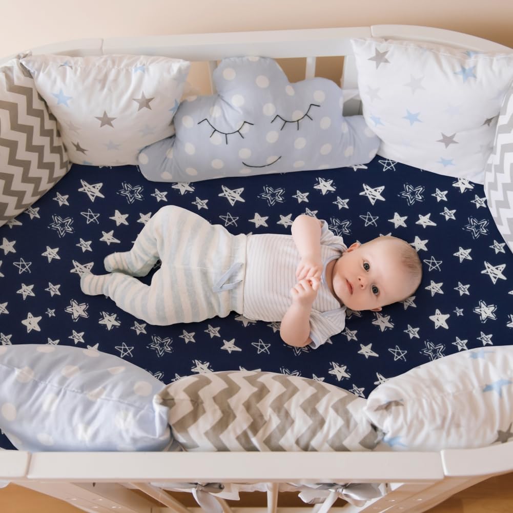 4 Pack Breathable Bassinet Sheets for Baby Boys