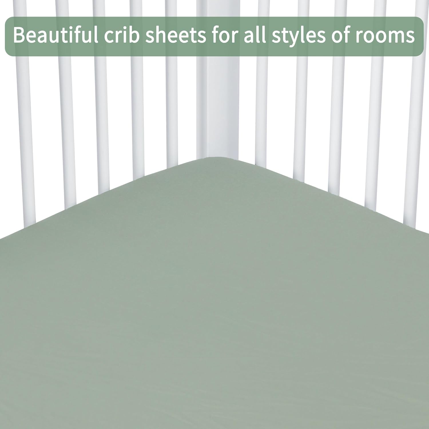 GUNTAIL 2 Pack Crib Sheets Soft Microfiber Brown Green