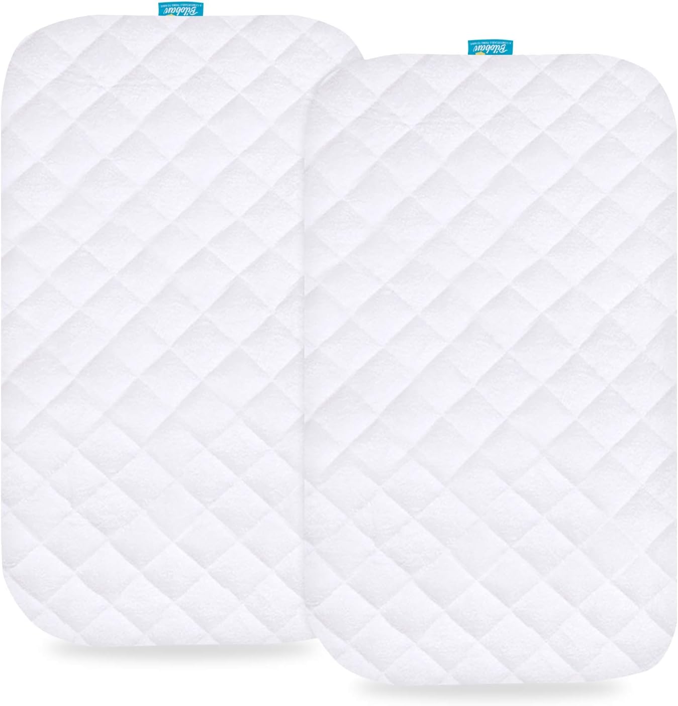 Biloban Bassinet Mattress Pad Cover 2 Pack Waterproof Quilted