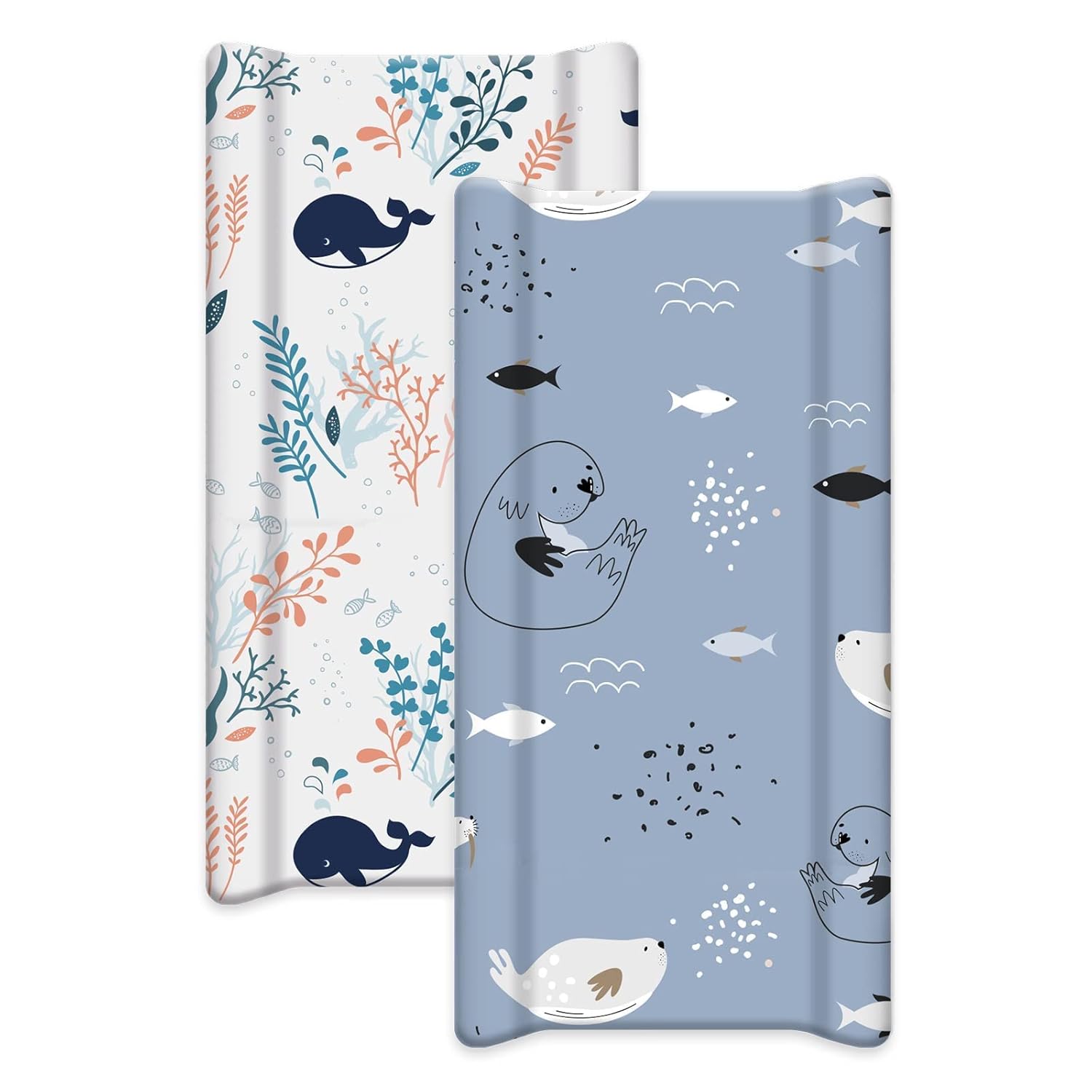 GLLQUEN Baby Bassinet Sheets Set 2-Pack Sea Lions 1