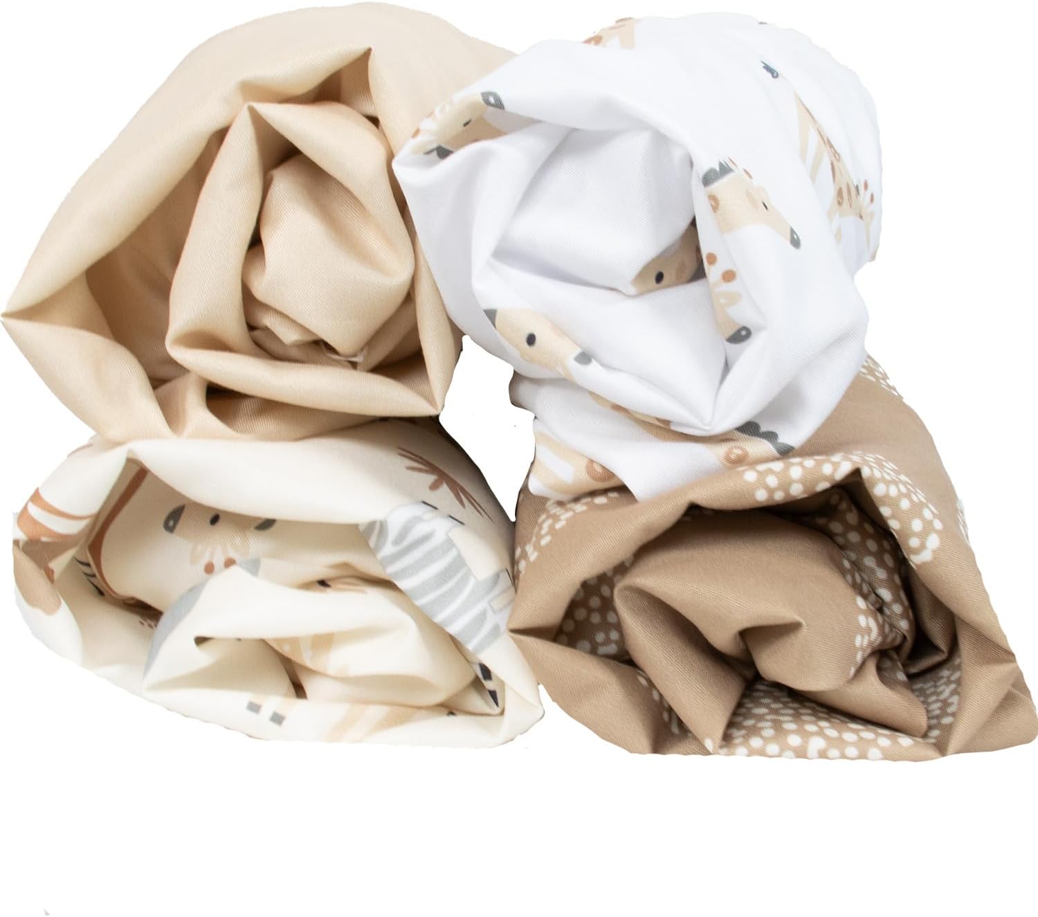 The Peanutshell Safari Bassinet Sheets 4-Pack - Neutral Soft Cozy