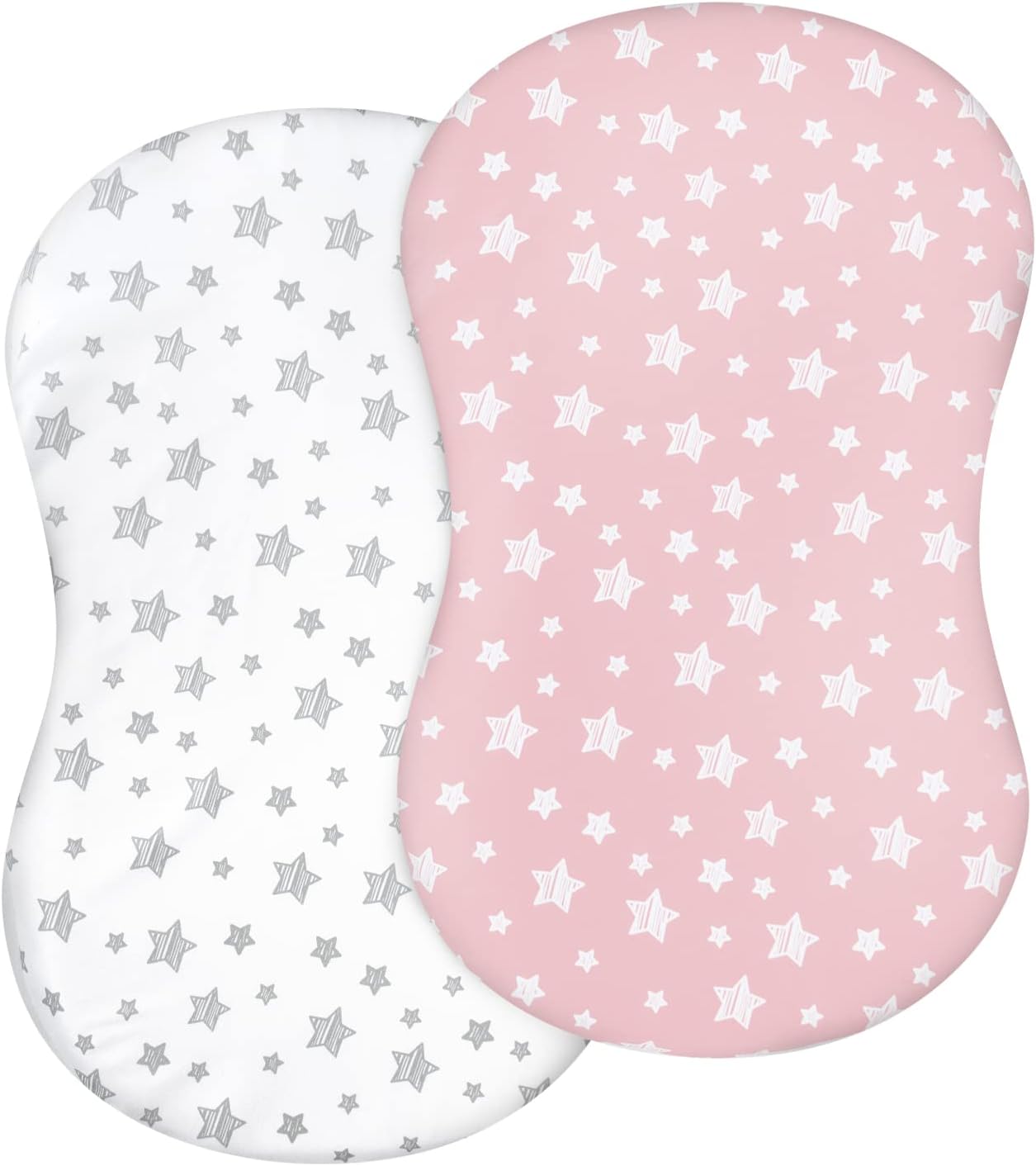 Moonsea Bassinet Sheet 2 Pack White Pink