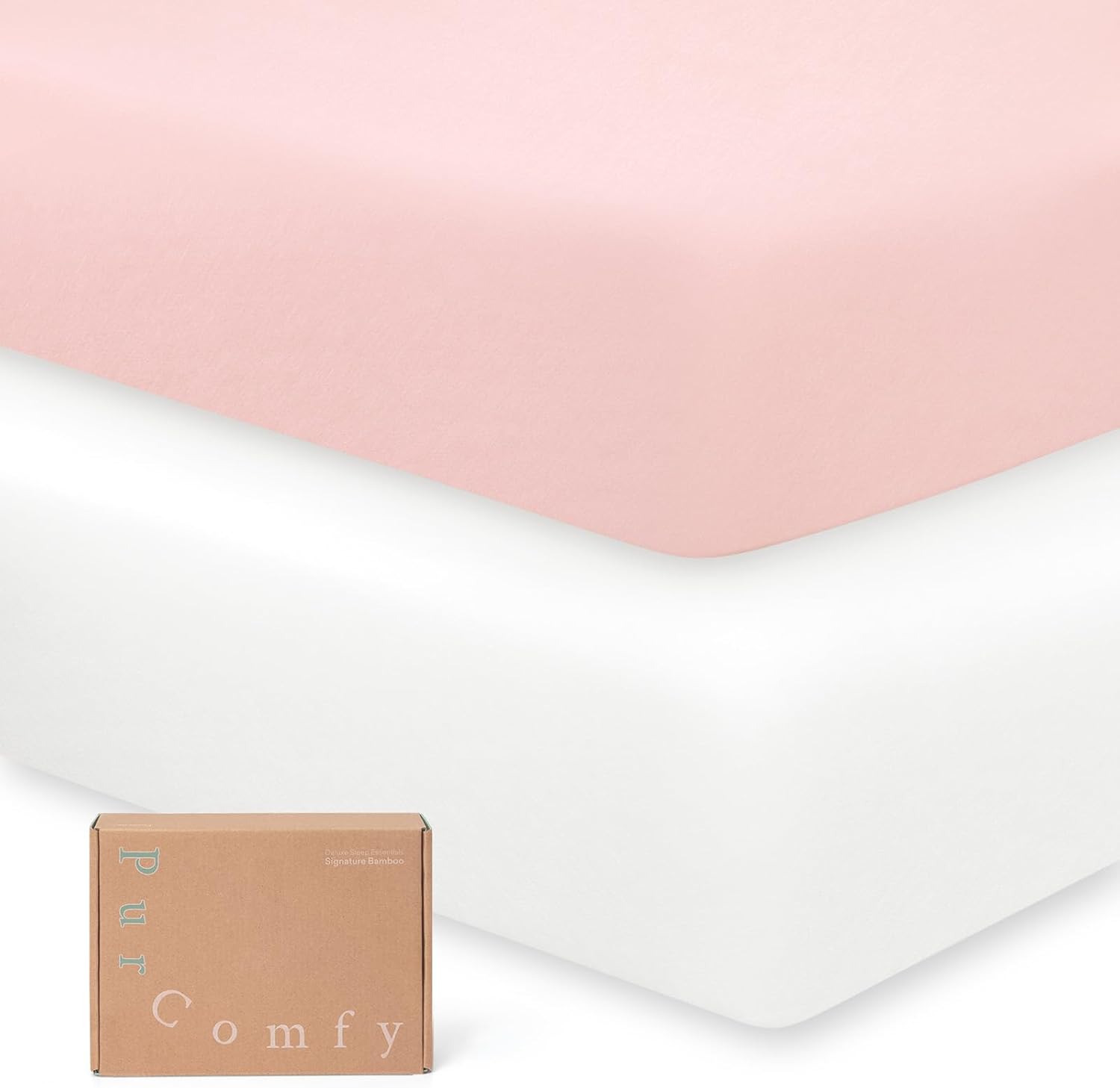 PurComfy 5 Deep Pocket Crib Sheets 2-Pack 1
