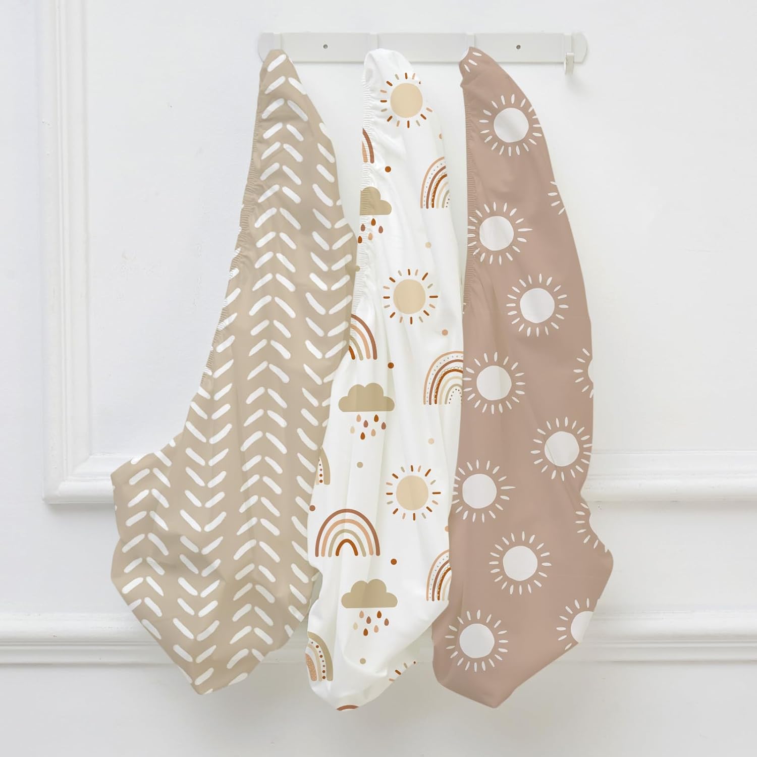CIVARUA KIDS Bassinet Sheets 3 Pack Cloud Rainbow
