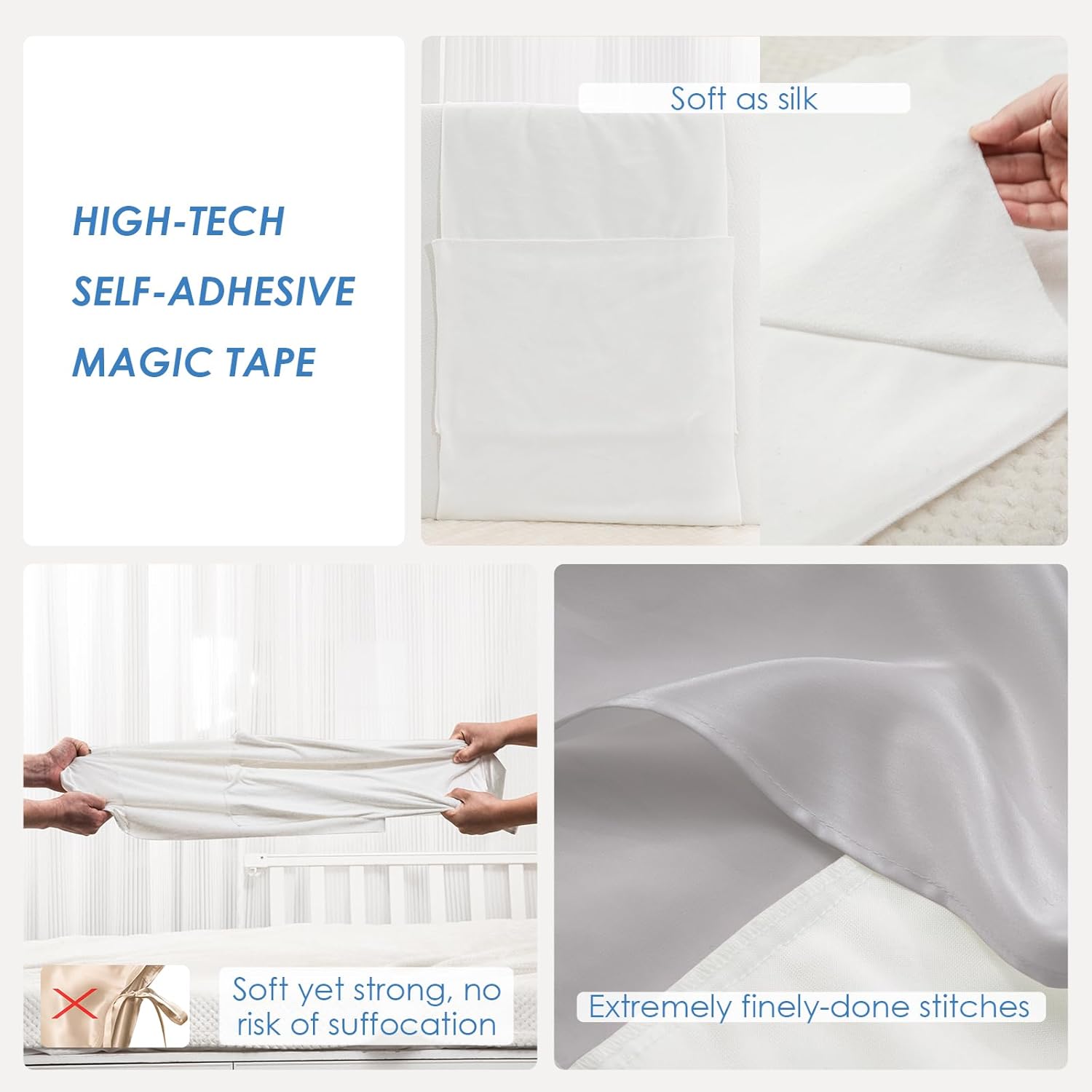 PROMEED 2 Pack Bassinet Silk Sleeves - Light Grey