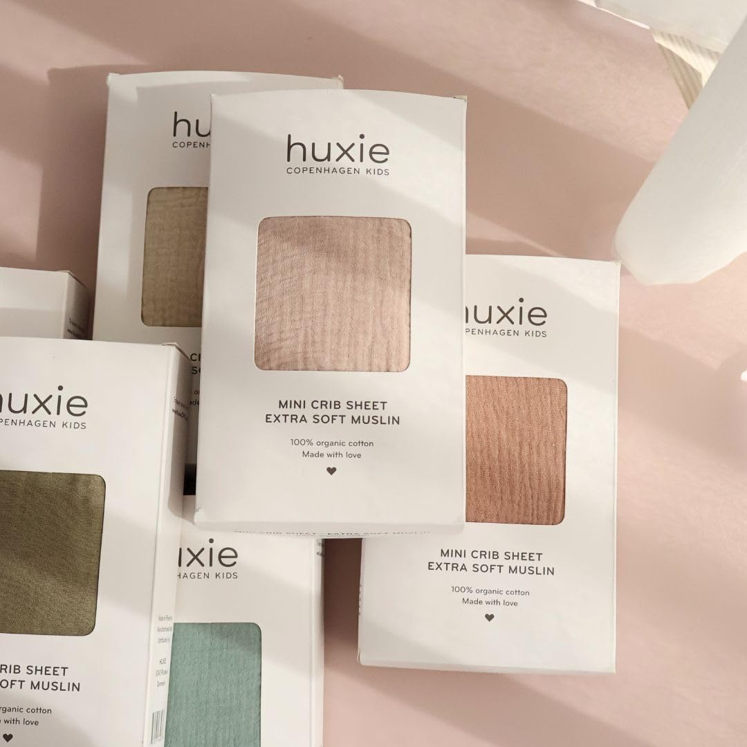 Huxie Mini Crib Sheets Organic Cotton Muslin Fitted Sheet 24 x 38