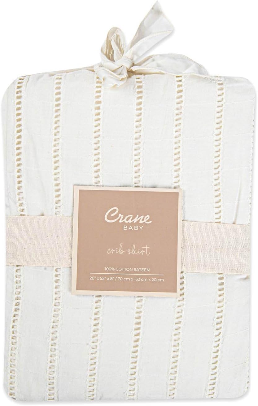Crane Baby Boho Cotton Crib Skirt with Fringe