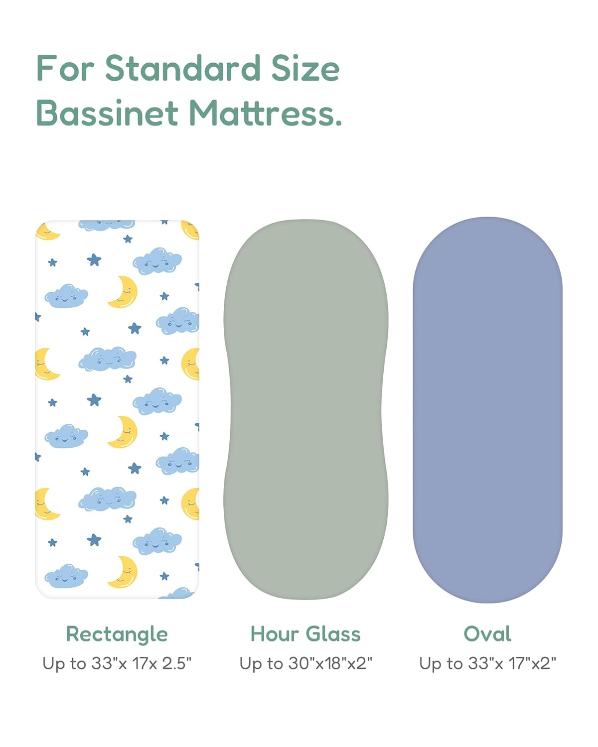 TOTCHILL Baby Bassinet Sheets 2-Pack Set
