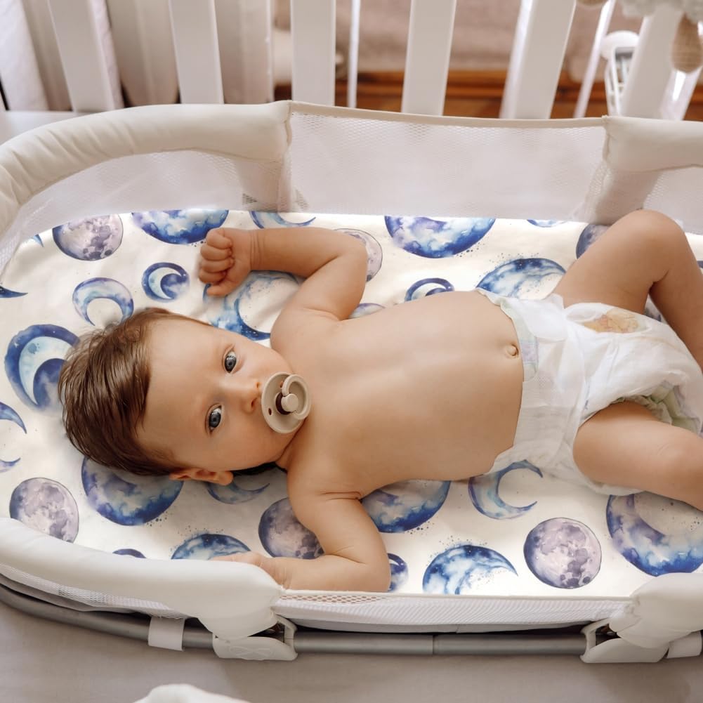 4 Pack Breathable Bassinet Sheets for Baby Boys