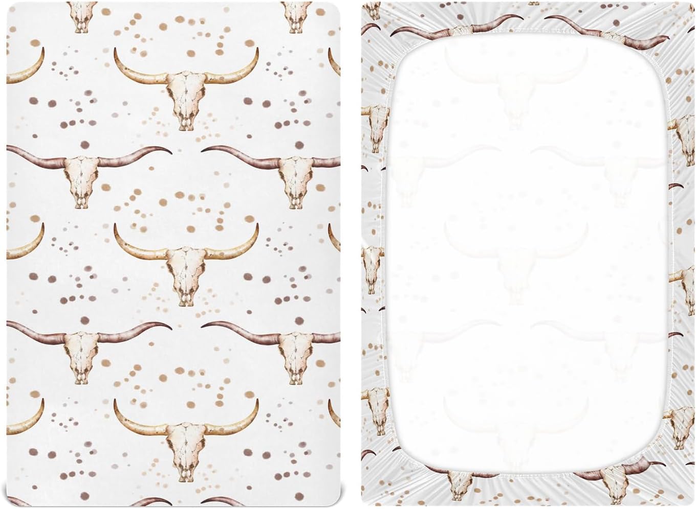 VIGTRO Western Bull Crib Sheets for Boys Girls