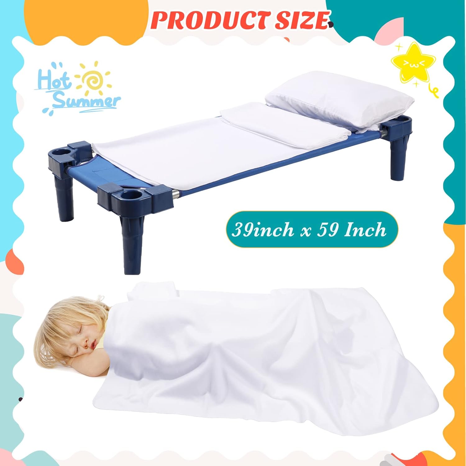 Lounsweer 10-Pack Daycare Blanket 39 x 59 Inch White