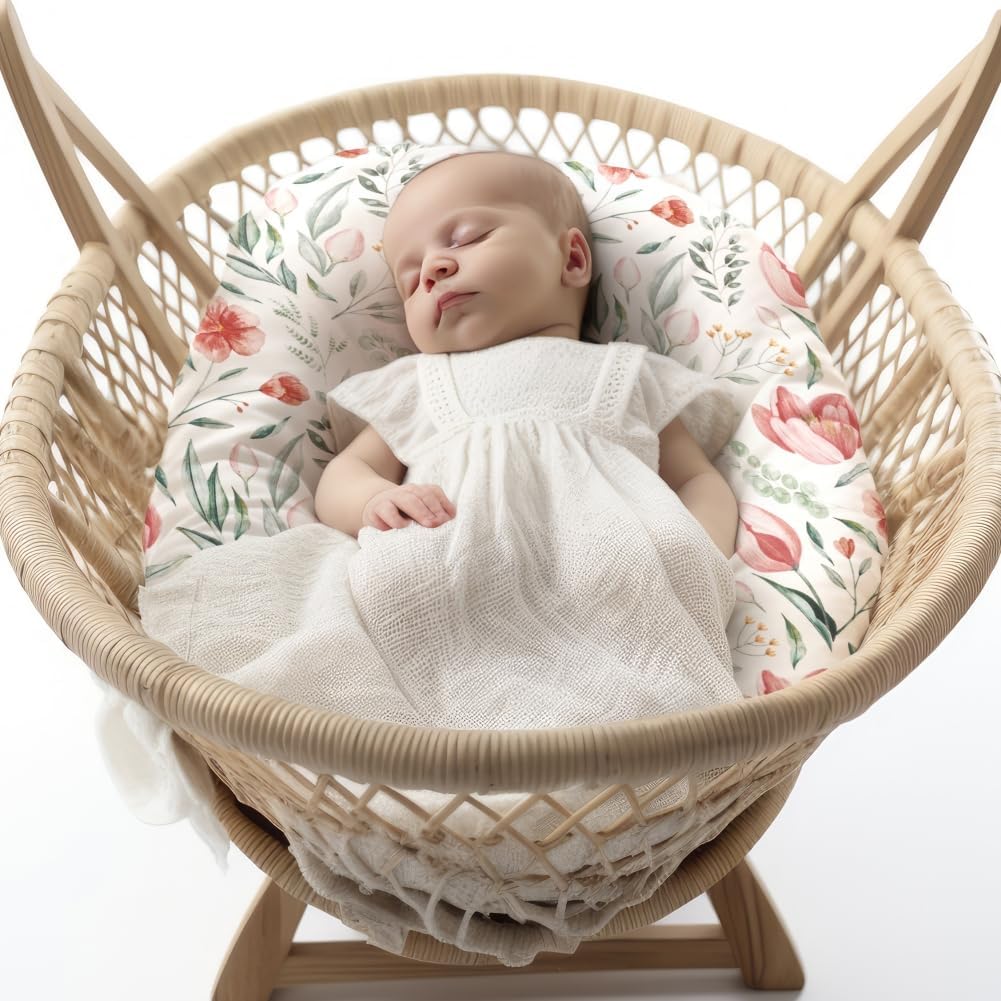 FIGEPO 4 Pack Baby Girl Bassinet Sheets Set 1