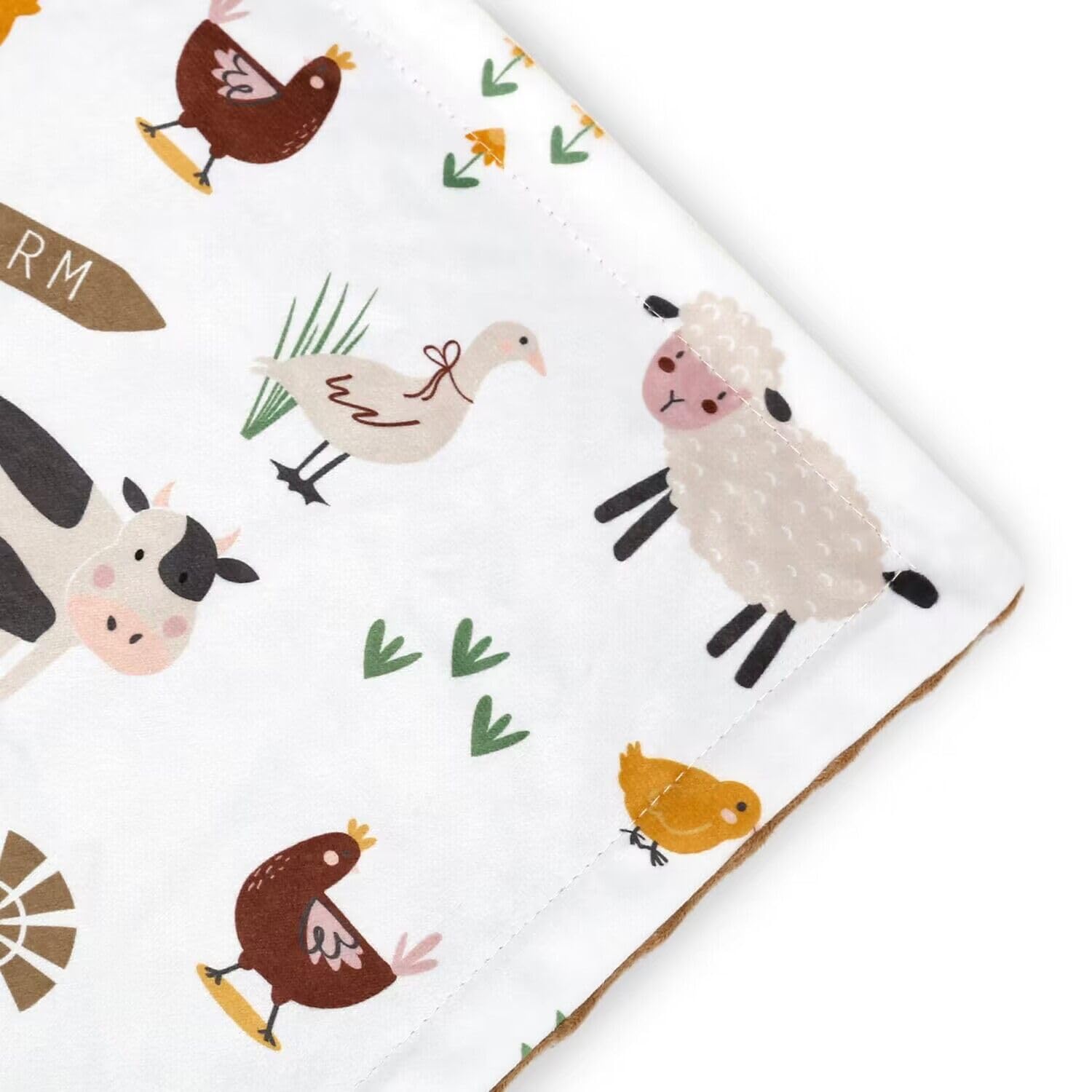 HOMRITAR Baby Blanket for Boys with Farm Animals Design